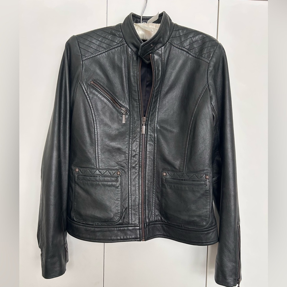 Black Leather moto jacket